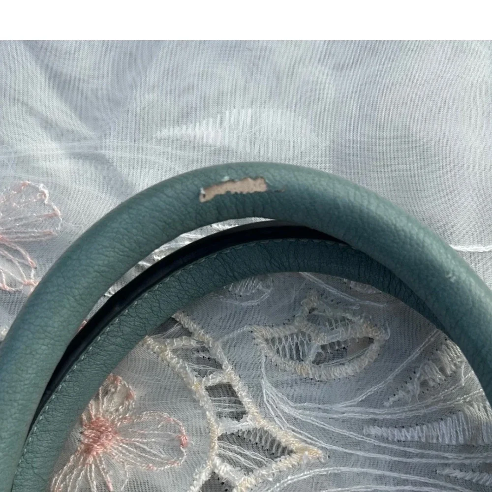 Downeast‎ Satchel Bag Womens Large Blue Faux Leather Tassel Floral Boho Chic